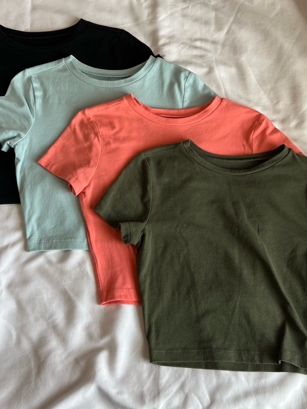 Wild Fable Cropped Short Sleeve Set - Black, Mint, Coral, Olive